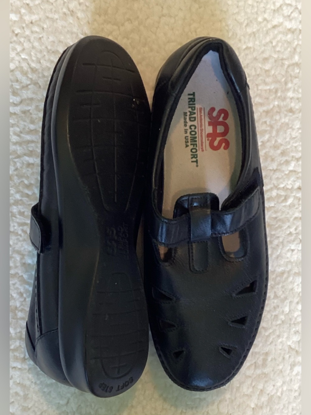 SAS Tripad Comfort Black Leather T-Strap Mary Jane Walking Shoes 8.5 M - Picture 3 of 5
